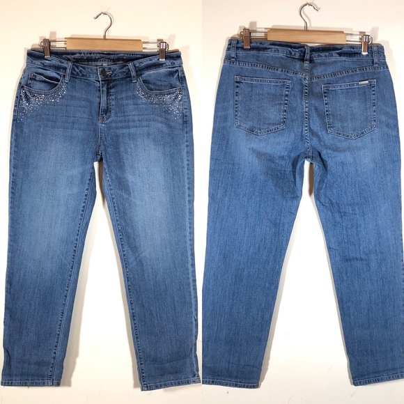 Jennifer Lopez Boyfriend Jeans Rhinestones MidRise - Picture 3 of 7